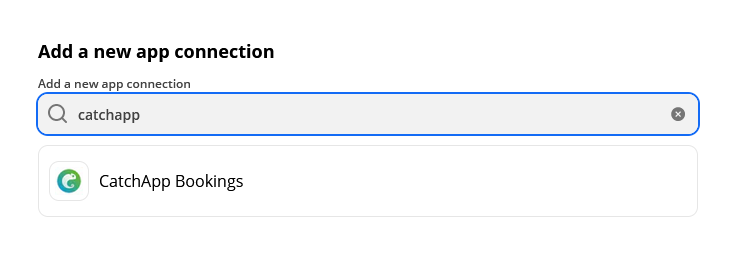Adding a new CatchApp connection with Zapier