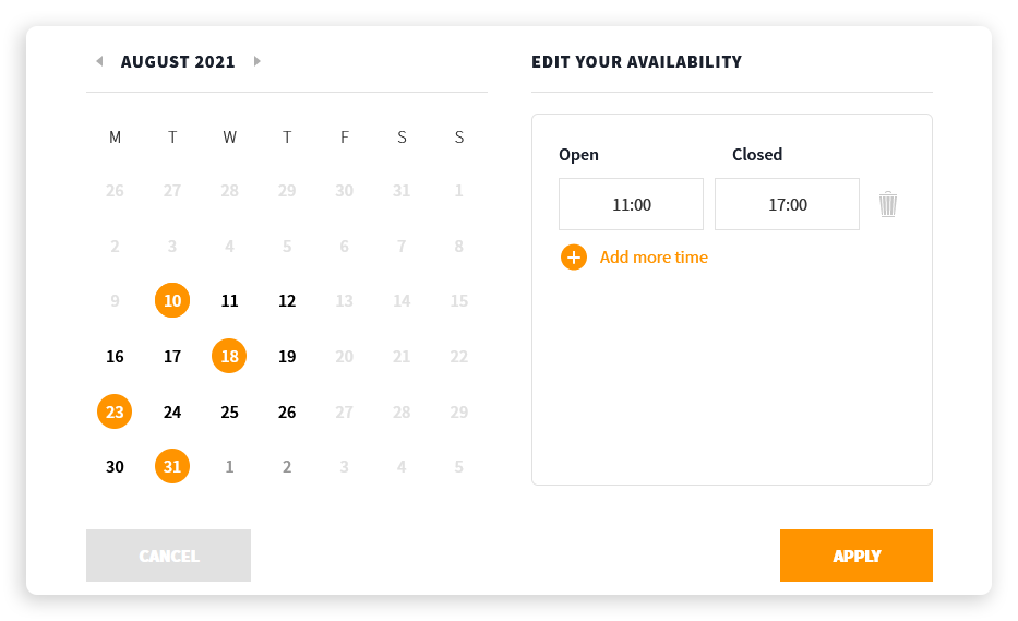 Edit your availability drop