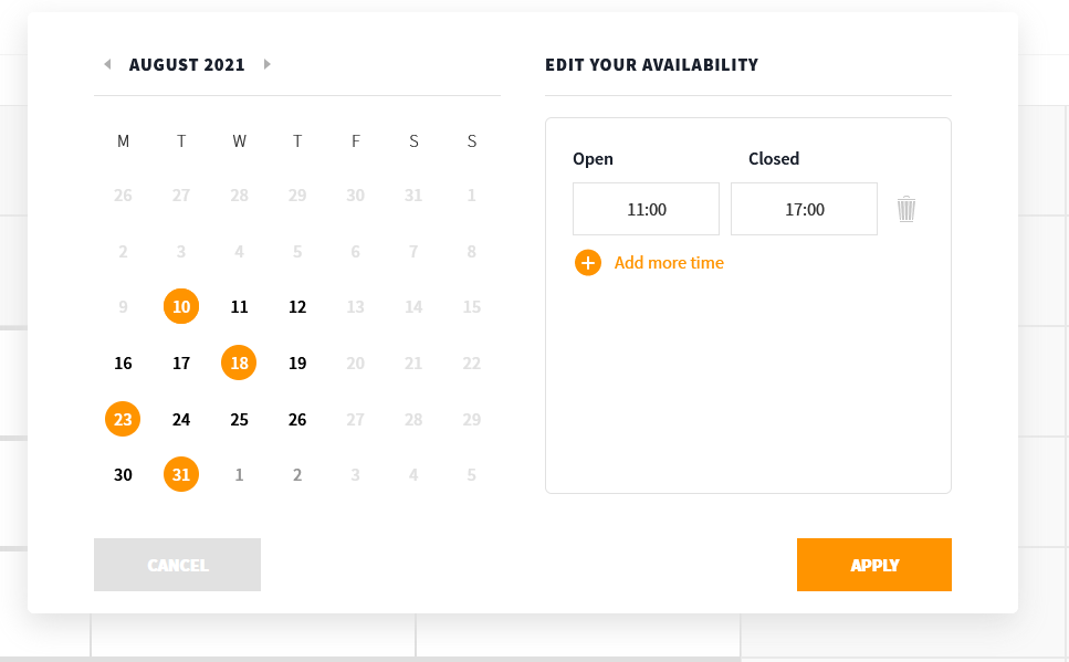 Edit your availability