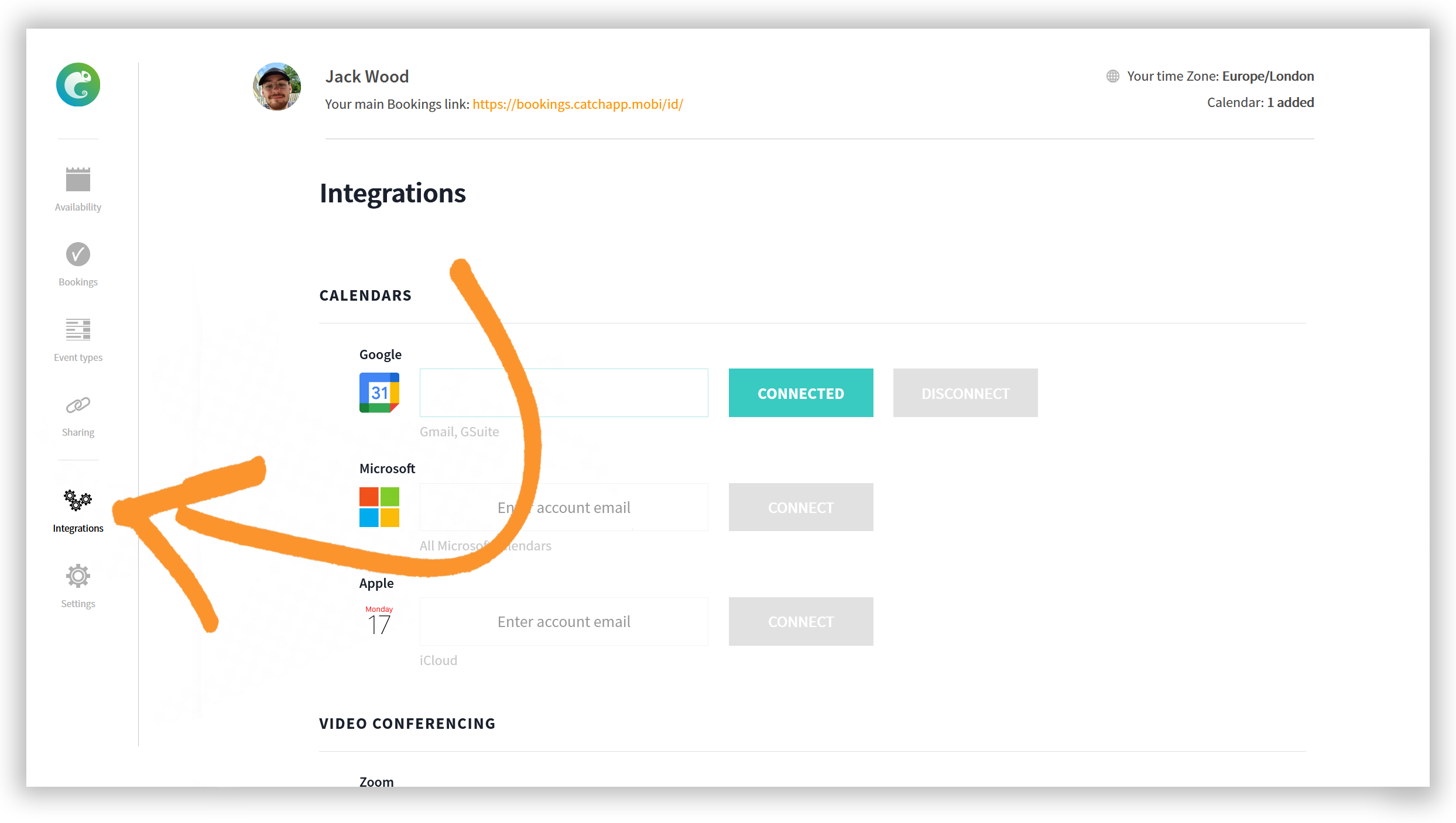Integrations Page