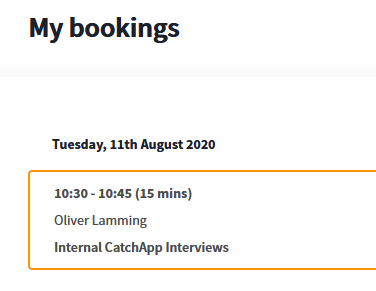 My bookings