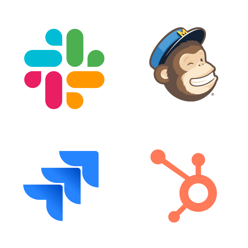 Slack, Mailchimp, Jira, HubSpot